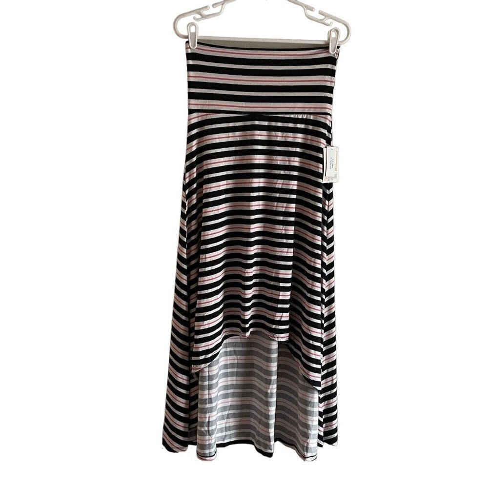 LuLaRoe Women S Multicolor Stripe Pull-On Stretch High Low Olivia Maxi Skirt NWT